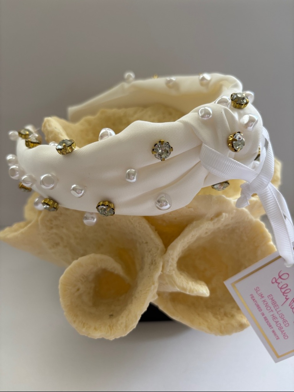 Lilly Pulitzer Ivory Jeweled Knot Headband